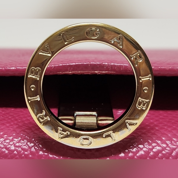 BVLGARI Bvlgari Pink Leather Bifold Wallet - Picture 15 of 16